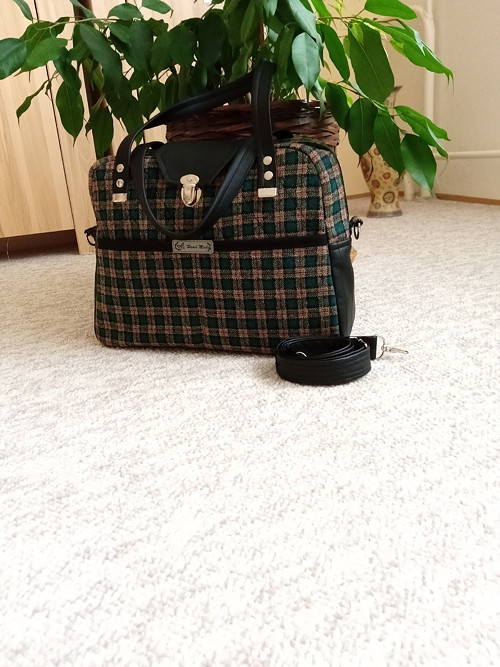 Kabelka kostkovaná (tweed) — foto 2