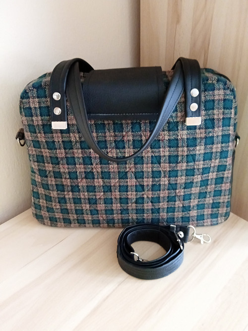 Kabelka kostkovaná (tweed) — foto 5