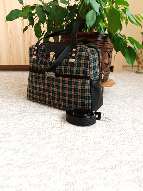 Kabelka kostkovaná (tweed) — foto 6