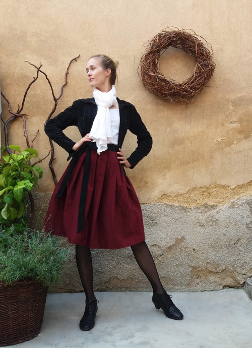 Manšestrová Sukně Bordó — foto 6