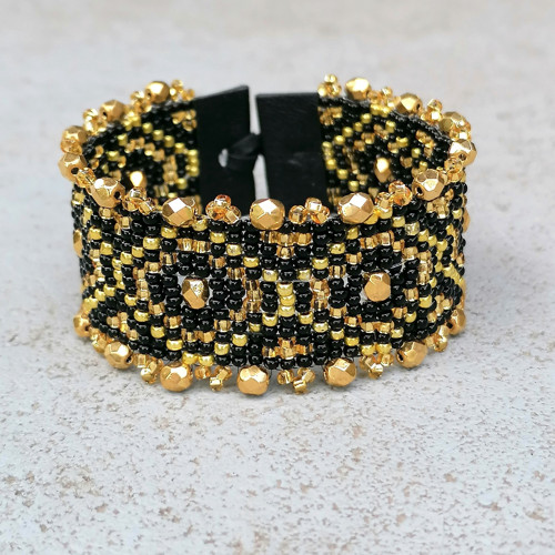 Black&Gold Sparkly Boho Beaded Bracelet — foto 2