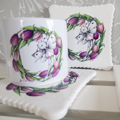 Keramický podtácek - Tulipán (kruh) — foto 5