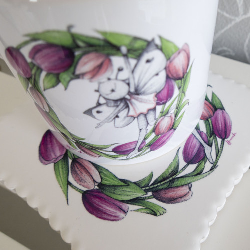 Keramický podtácek - Tulipán (kruh) — foto 4