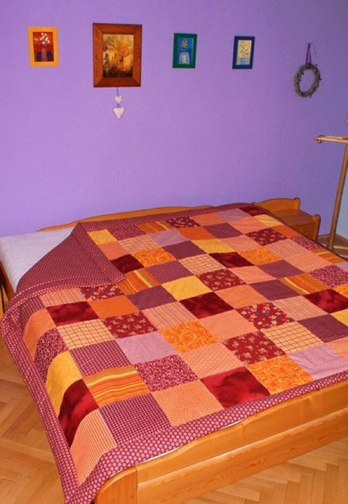 Bordo přehoz či přikrývka patchwork — foto 3