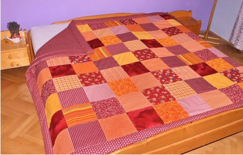 Bordo přehoz či přikrývka patchwork — foto 2
