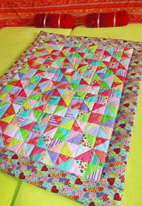 Cik cak barevný ..přikrývka patchwork — foto 2