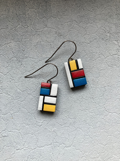 Náušnice na přání ( Piet Mondrian) — foto 3