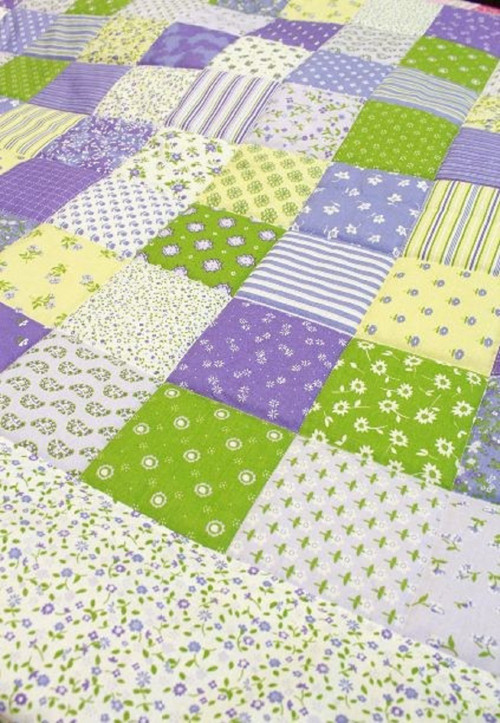 Lila patchwork přehoz či přikrývka — foto 2