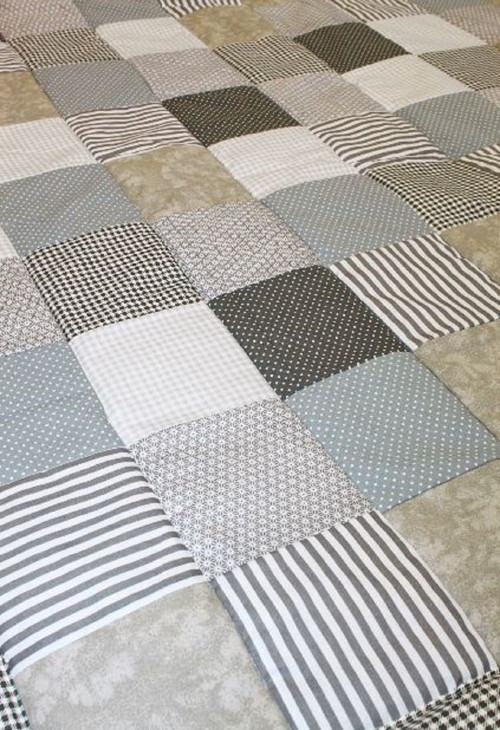 Do šedo béžova ..přehoz či přikrývka patchwork — foto 2