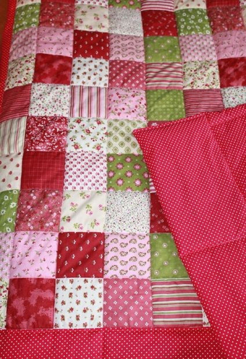 Bordo patchwork přehoz či přikrývka — foto 2