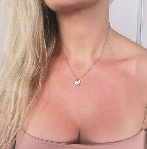 Ocelový náhrdelník*pejsek*rosegold — foto 2