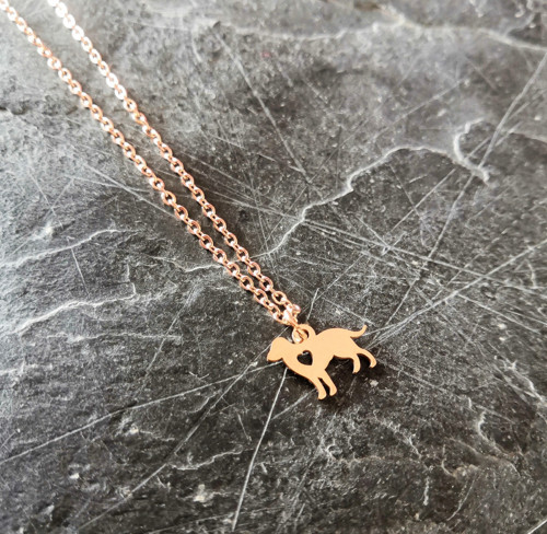 Ocelový náhrdelník*pejsek*rosegold — foto 3