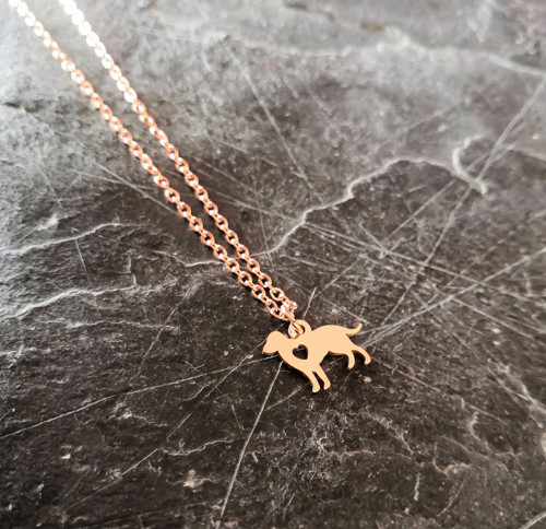 Ocelový náhrdelník*pejsek*rosegold — foto 6