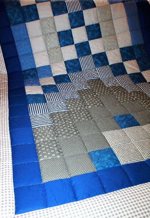 Do modro šeda ..přehoz či přikrývka patchwork — foto 2