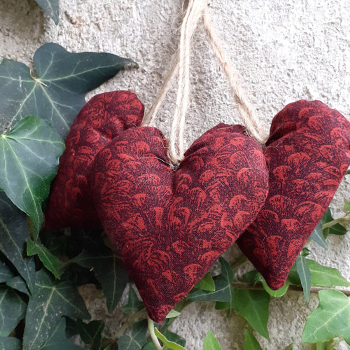 Autumn 2.- sada látkových srdíček — foto 2
