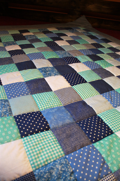 Modré vábení ..přehoz či přikrývka patchwork — foto 2