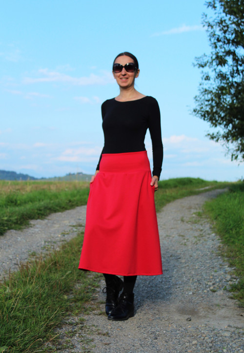 Midi "červená" sukňa — foto 3