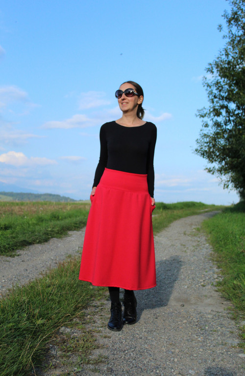 Midi "červená" sukňa — foto 2