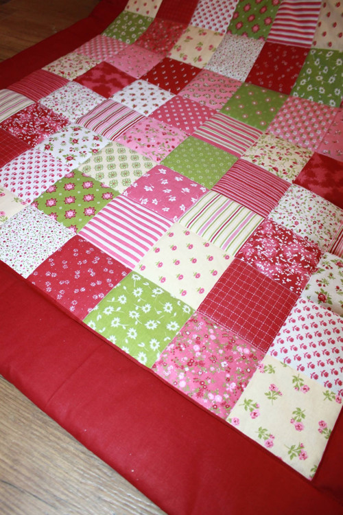 Bordo patchwork přehoz či přikrývka — foto 2
