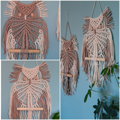 Dekorace velká macramé sova — foto 2