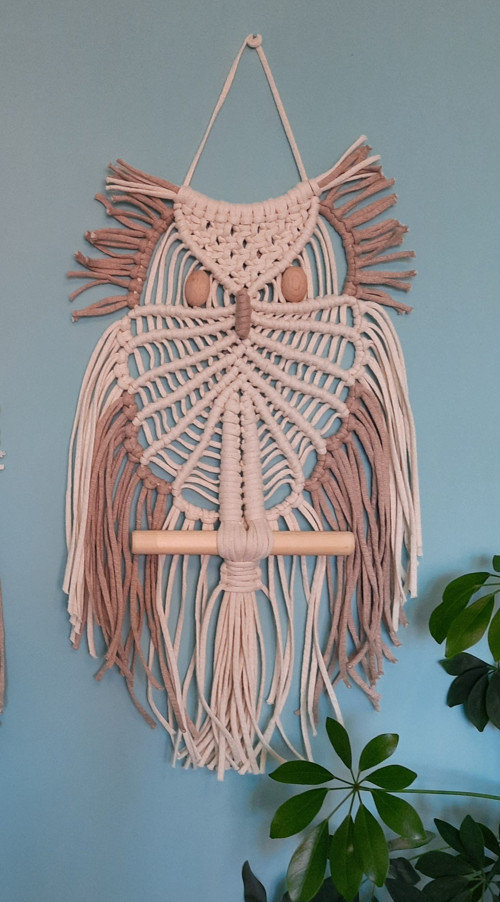 Dekorace velká macramé sova — foto 5