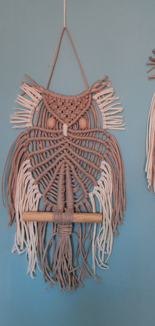 Dekorace velká macramé sova — foto 6