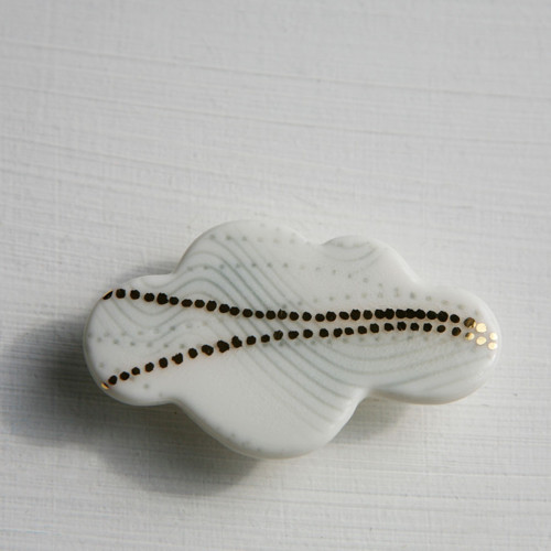 Oblak - porcelánová brož — foto 2
