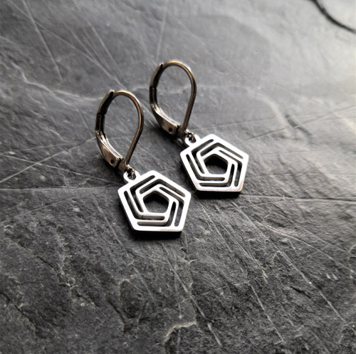 Ocelové náušnice*hexagon — foto 5