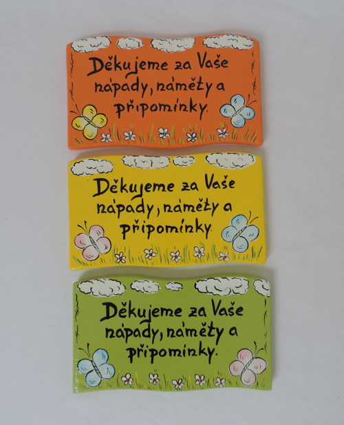 Cedule-popis-různé barvy — foto 2