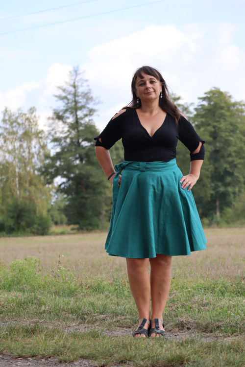 Lněná zavinovací sukně — foto 5