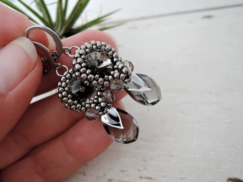 Náušnice Black diamonds Swarovski — foto 4