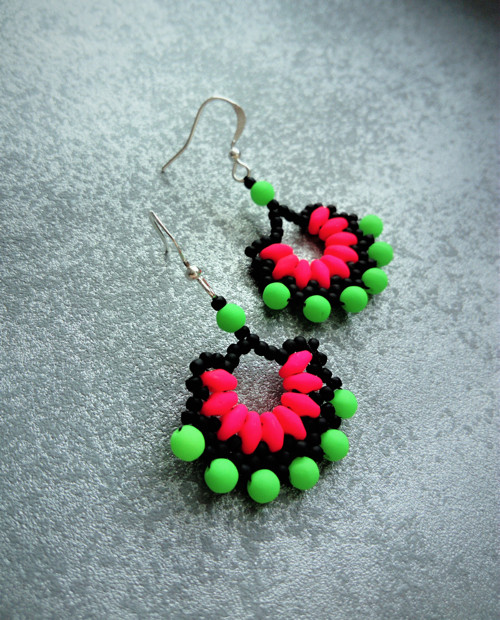 Náušnice UV Crescent Pink Green — foto 4