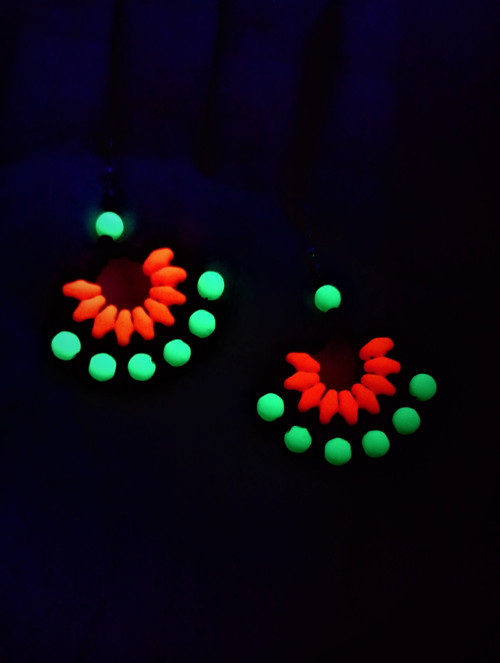 Náušnice UV Crescent Pink Green — foto 5