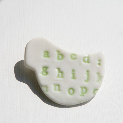 Messinger Applegreen (porcelánová brož) — foto 3