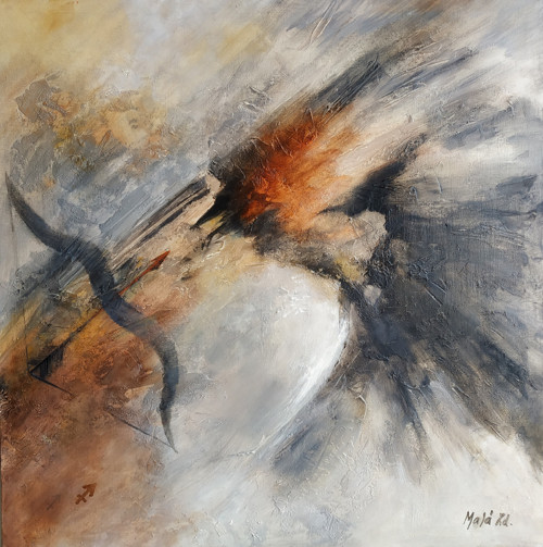 "STŘELEC", 60x60,olej, plátno — foto 2