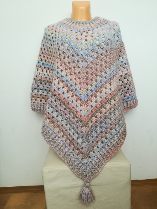 Přírodní teplé poncho — foto 5