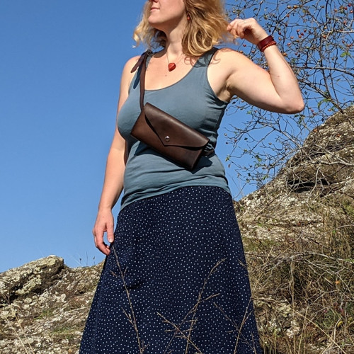 Ledvinka - kožené psaníčko tmavě hnědé — foto 2