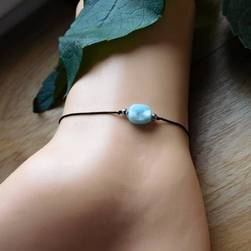 Náramek - NEREZ + larimar — foto 4