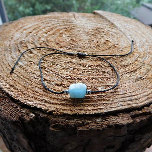 Náramek - NEREZ + larimar — foto 3