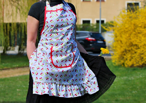 Zástěra dámská - třešňová — foto 4