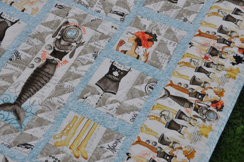 Hřejivá patchwork deka s fleecem mořská retro — foto 5