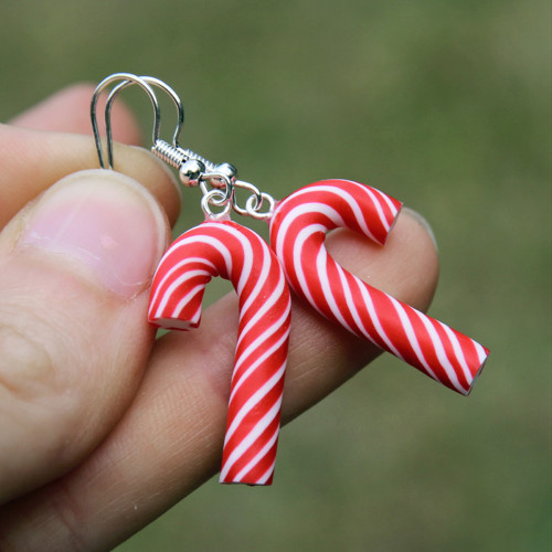 Candy cane (fimo vánoční náušnice) — foto 2