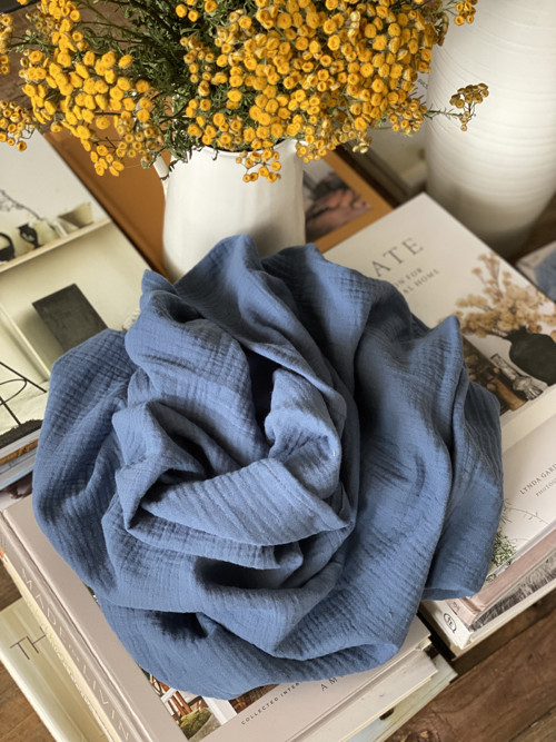 Mušelínový šál " Simple Jeans Blue" — foto 4