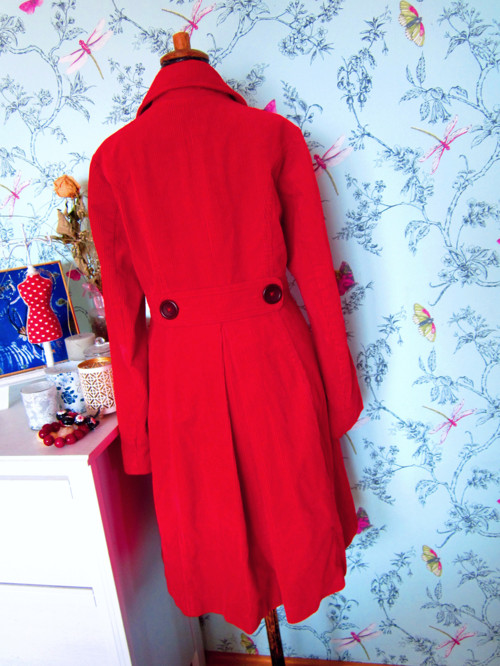 Kabát retro red manšestr — foto 4
