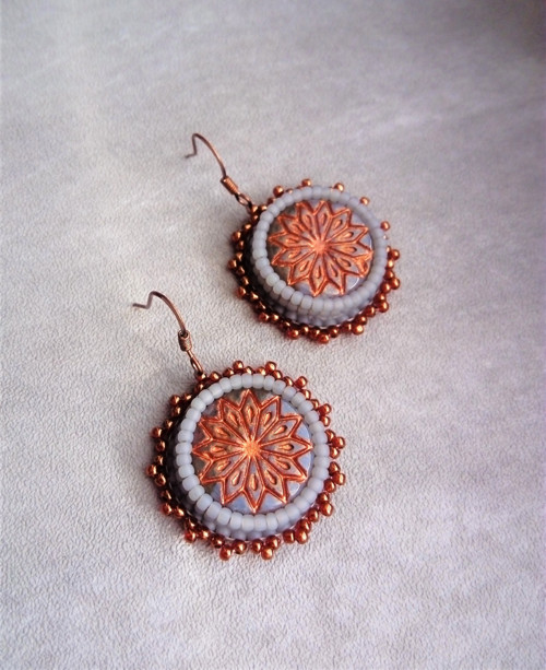 Náušnice Copper Mandala — foto 3