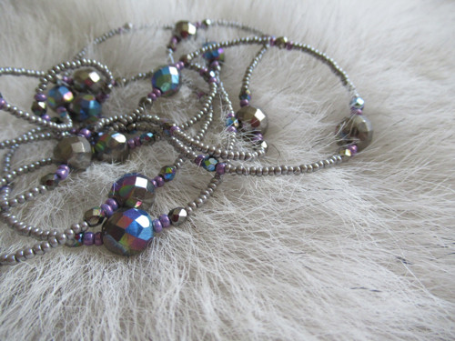 Korále dlouhé Silver iris — foto 2