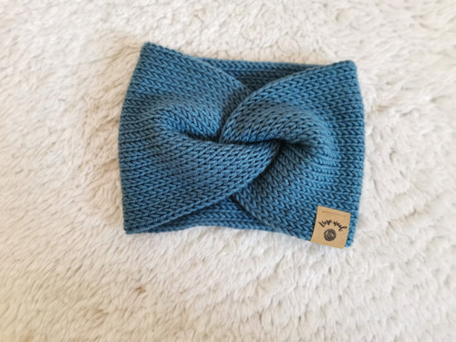 Twist merino čelenka - šedomodrá — foto 2