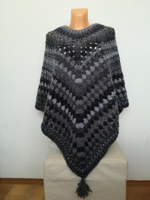 Přírodní teplé poncho — foto 3