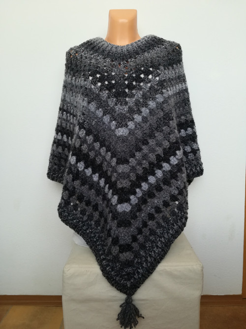 Přírodní teplé poncho — foto 4