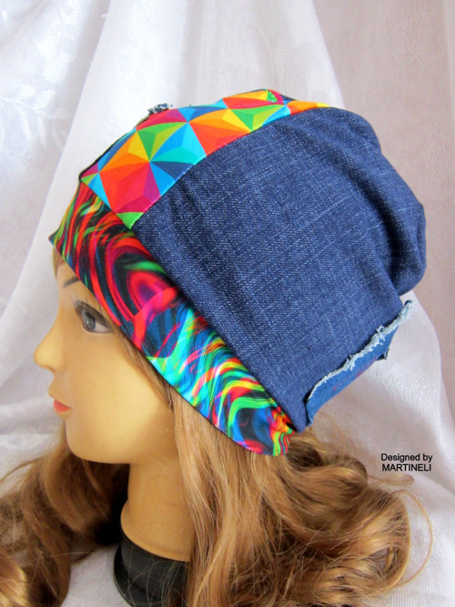 Originálna Barevná patchwork čepice — foto 4